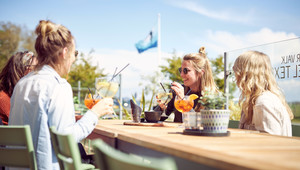 Sur la terrasse de l'hôtel Texel